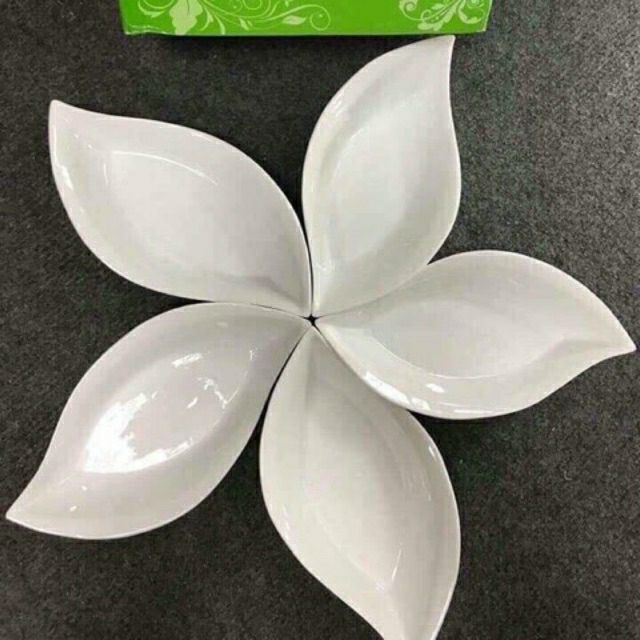 Bộ đĩa lá thuyền trắng