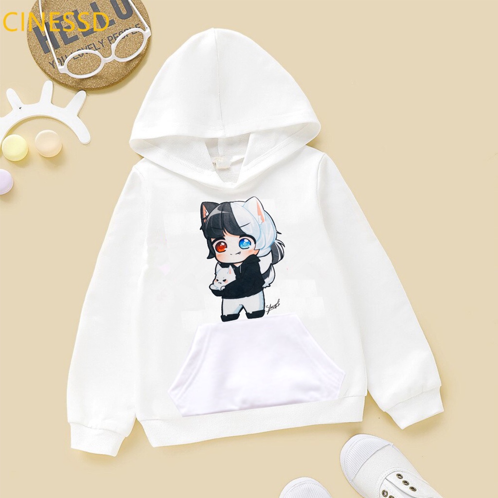 Áo Hoodie màu trắng in hình hero team cực chất đủ size cho bé trai bé gái