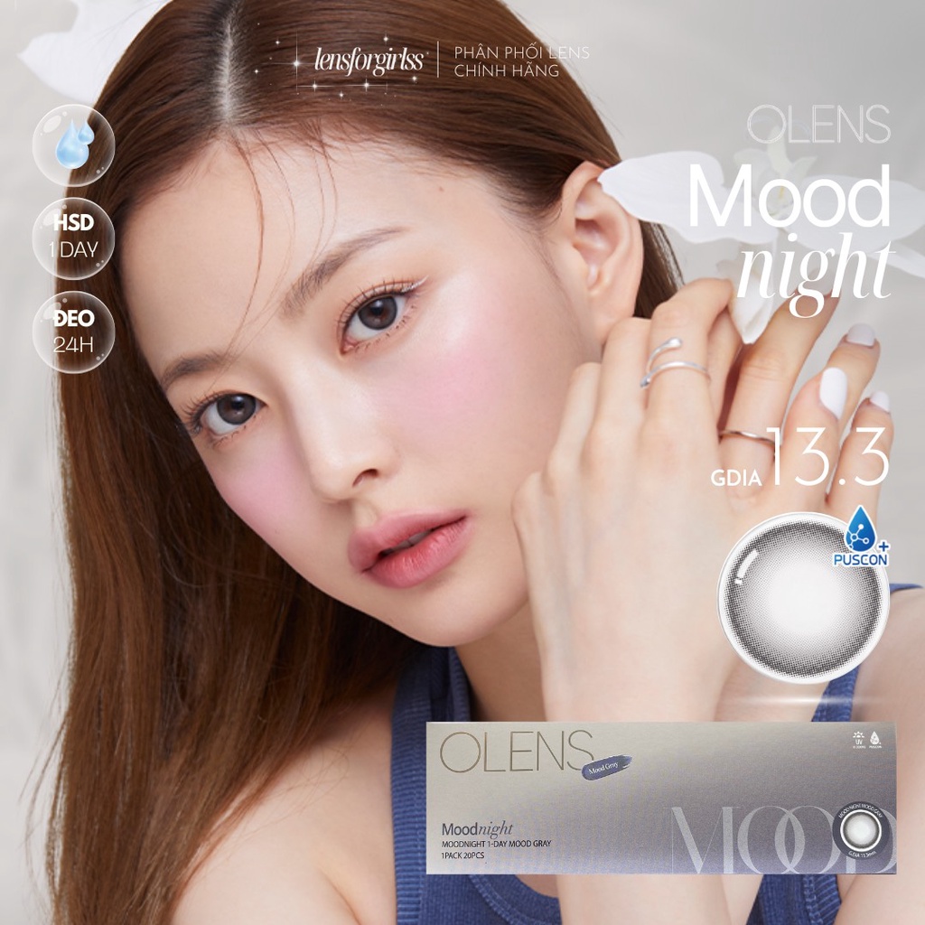 Kính áp tròng 1 NGÀY MOODNIGHT GRAY chính hãng OLENS | Lens 1 ngày