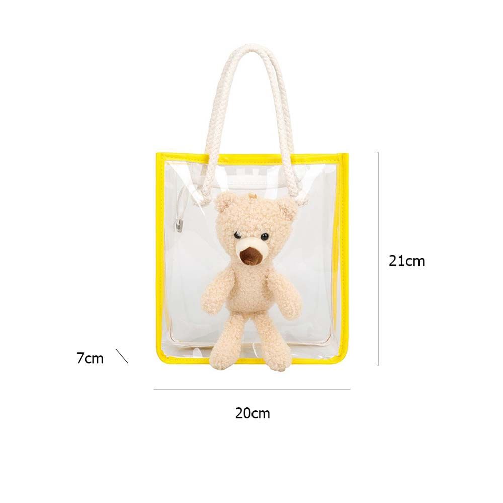 Túi Đeo Vai TL4906 Kẹp Nách Bằng Pvc Trong Suốt Hình Gấu Nhiều Màu Có Khóa Kéo Cho Nữ! 💚 tkutrang bag store  💚