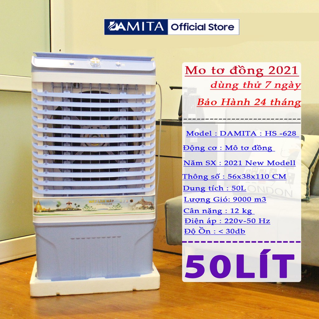 Quạt Hơi Nước Điều hòa  nhật bản DAMITA 40l 50l 60l hơi nước MÔ TƠ ĐỒNG hàng cao cấp ảnh thật giao trong ngày tại hà nội