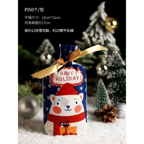 Set 10 túi rút Noel, xmas size 15 x 23.5 cm