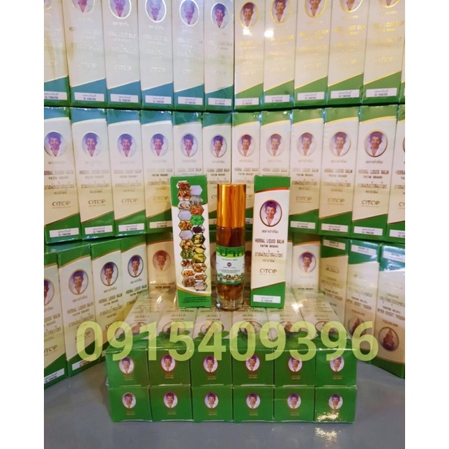 1 lốc 12 lọ dầu lăn 22 vị thảo dược Herbal Liquid Balm Yatim Brand 8ml Thái Lan (Xanh lá)