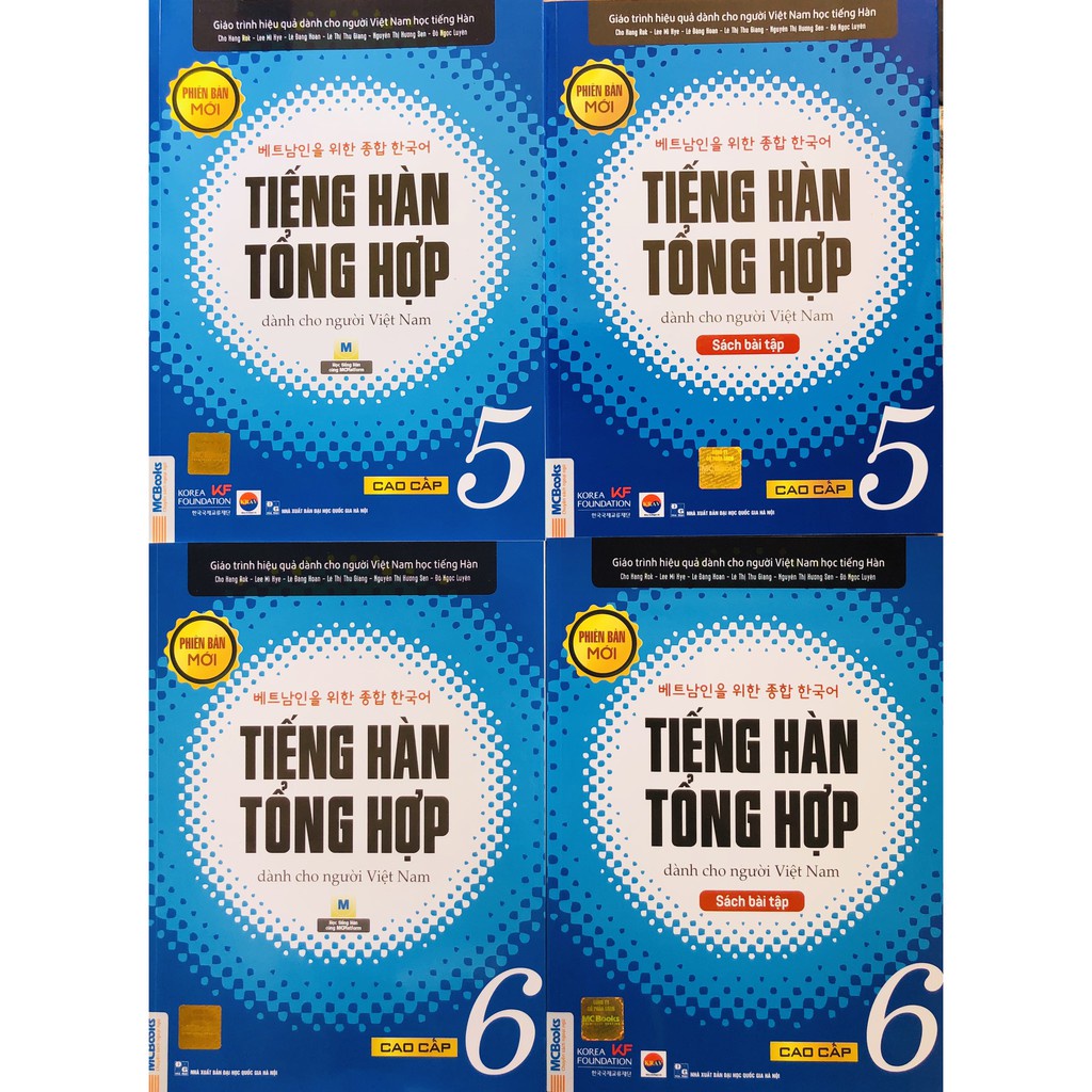 Sách - Combo Tiếng Hàn Tổng Hợp Dành Cho Người Việt Nam cao cấp 5 + 6 (SGK + SBT) bản đen trắng