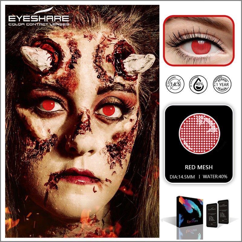 1 Cặp Kính Áp Tròng Hóa Trang Halloween Độc Đáo lens thời trang