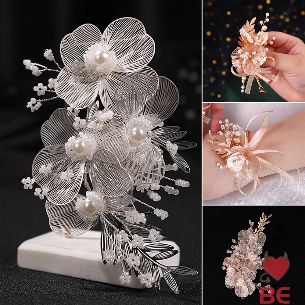 Phụ kiện cài tóc/ đeo cổ tay/ cài ngực áo YADORNOS thiết kế hoa handmade đính hạt ngọc trai nhân tạo thời trang cho nữ