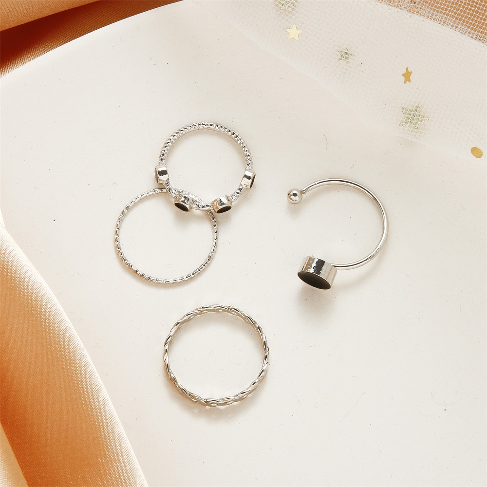 Set 4 nhẫn phong cách thời trang Hàn Quốc retro cho nữ