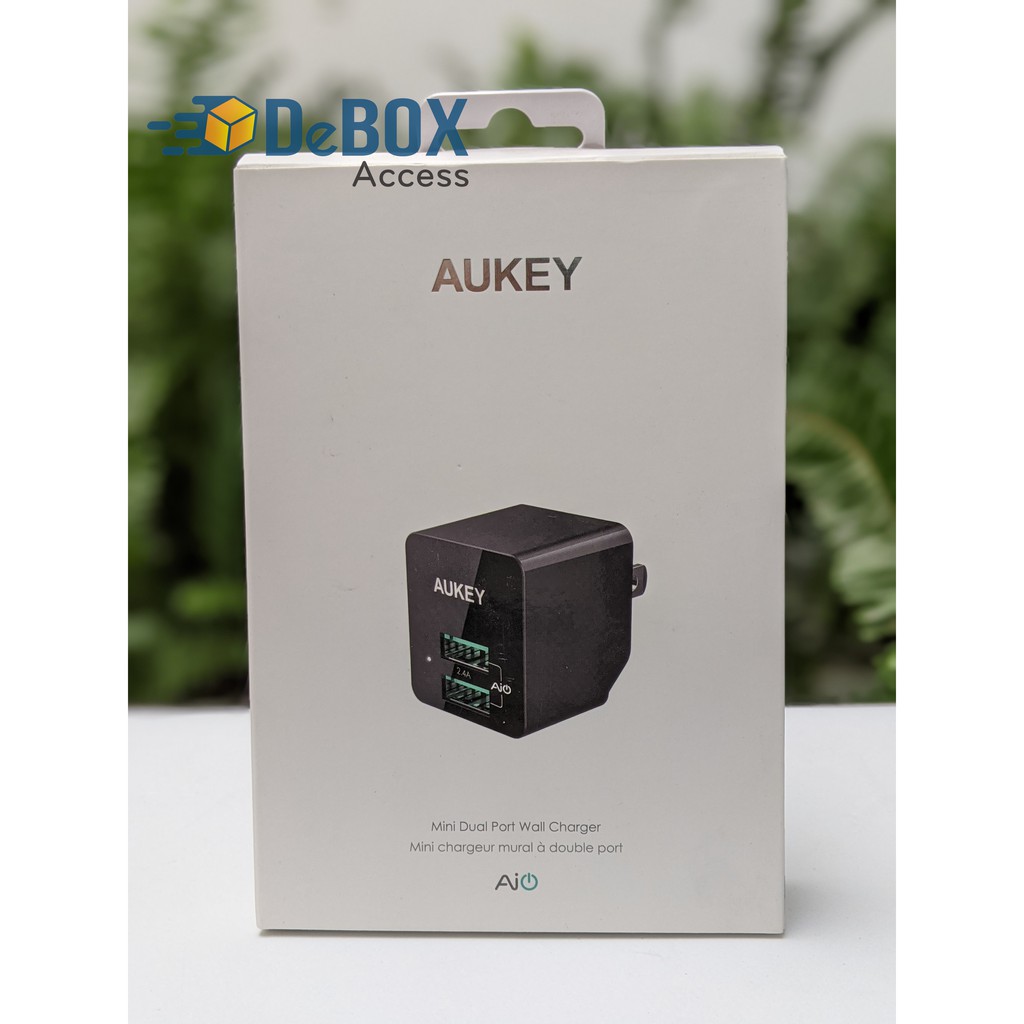 Cốc Sạc Aukey PA-U32 2 cổng 2.4A 12W Công Nghệ AiPower - Chính Hãng