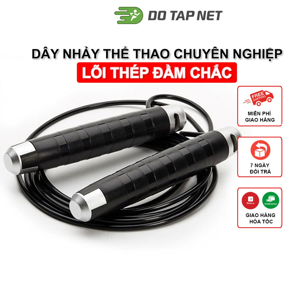 Dây nhảy với lõi thép,  dây nhảy thể dục có tạ sắt chuyên nghiệp cho các bài thể lực nặng, tập gym, muay, boxing