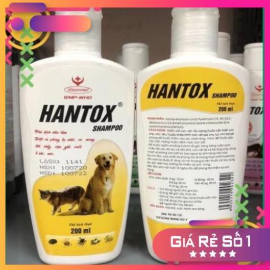 HÀNG CÓ SẴN SLL2 Sữa Tắm Trị Ve Rận Bọ Chét Chó Mèo Hantox Shampoo Hanvet