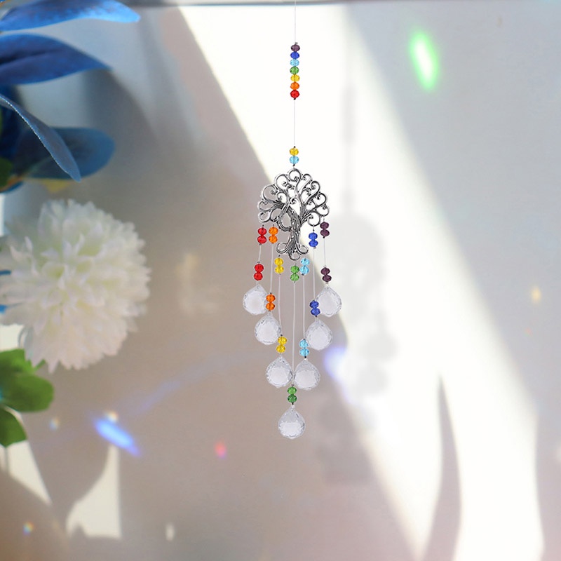 Chuông Gió Dreamcatcher Đính Pha Lê Treo Trang Trí Nhà Cửa/Văn Phòng
