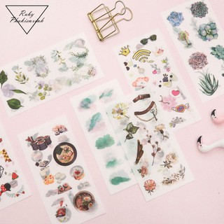 Set 6 Tấm Washi Sticker Giấy Theo Chủ Đề- STK13.2