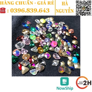 Set mix 100 viên chân vàng bền đẹp - đá khối mix mẫu - đá siêu sáng gắn móng nails