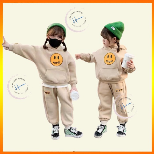 Bộ Nỉ Bông Dài Tay Dày Dặn Dành Cho Bé Trai Và Bé Gái Gái Siêu Ấm Dễ Thương