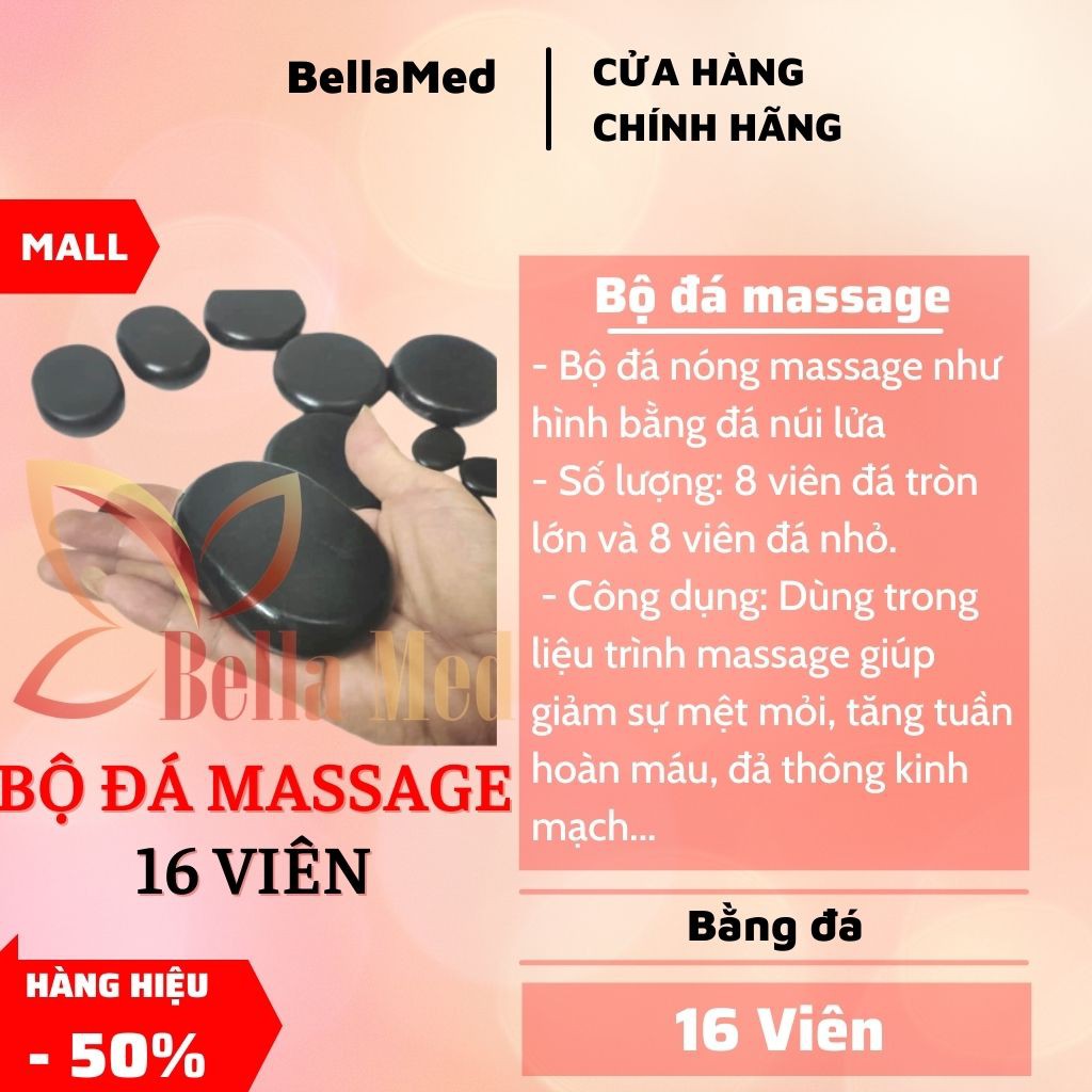 Bộ Đá nóng masage 16 viên