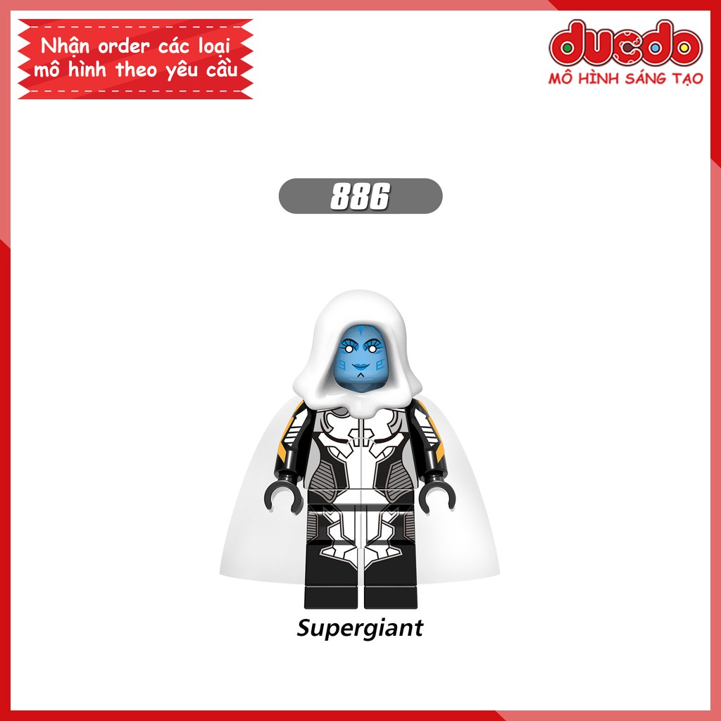 Minifigures Iron Man, Ayo, Groot, SpiderMan, Okoye, Supergiant - Đồ chơi Lắp ghép Xếp hình Mini Marvel XINH 0194