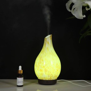 Máy Khuếch Tán Tinh Dầu Gốm Thủy Tinh Họa Tiết Sang Trọng, Máy Xông Tinh Dầu Siêu Âm Chuyên Dụng Đèn LED Cực Đẹp