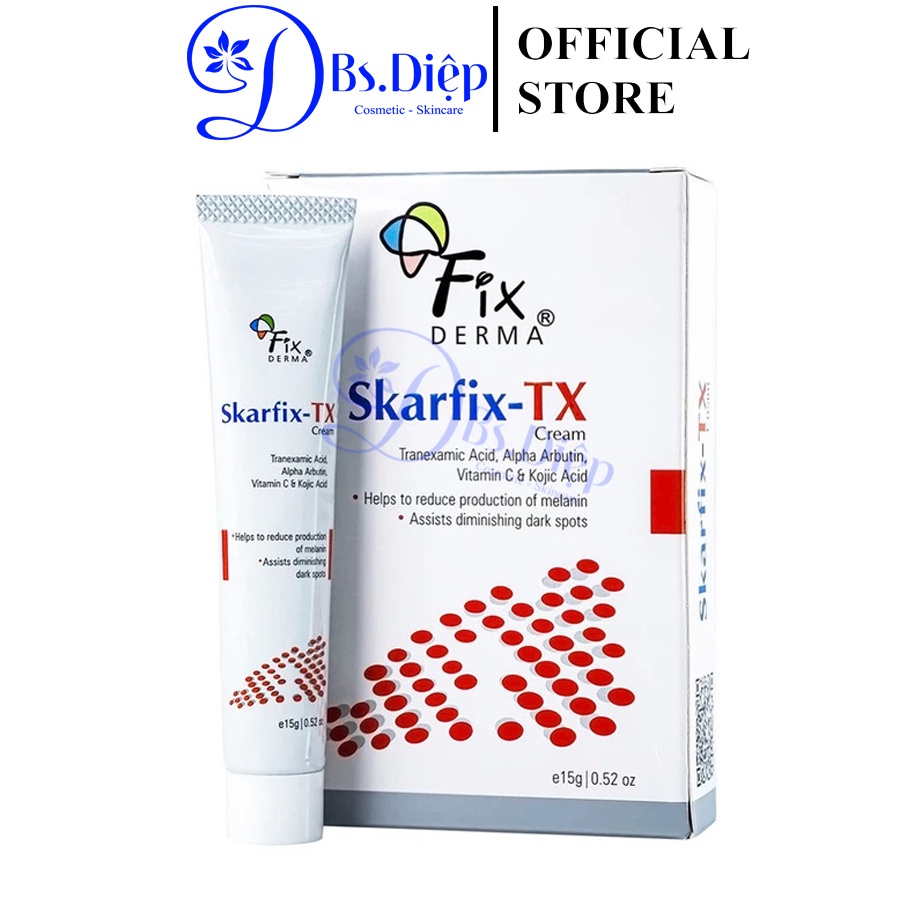 Fixderma Skarfix tx Cream - Kem dưỡng da mờ nám, giảm thâm 15g và 30g