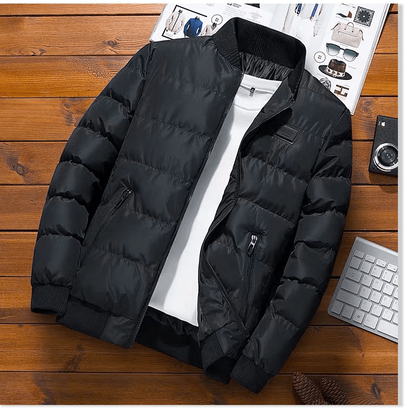 ÁO KHOÁC PHAO NAM BOMBER 3 LỚP CHẦN BÔNG SIÊU ẤM- SIZE M L XL XXL TKT
