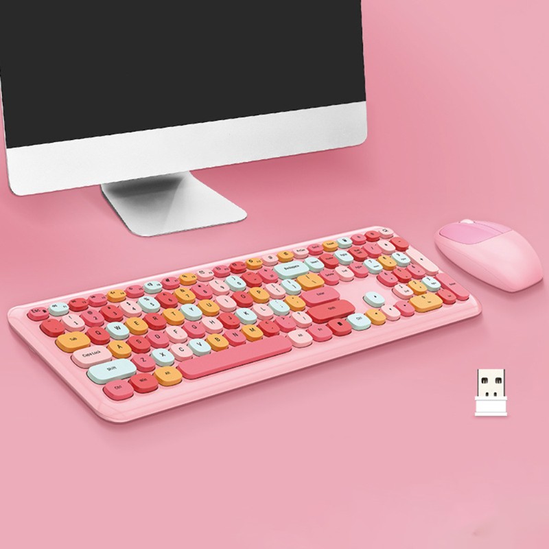 Bộ Bàn Phím Và Chuột Không Dây 2.4G Thiết Kế 110 Phím Chất Lượng Cao