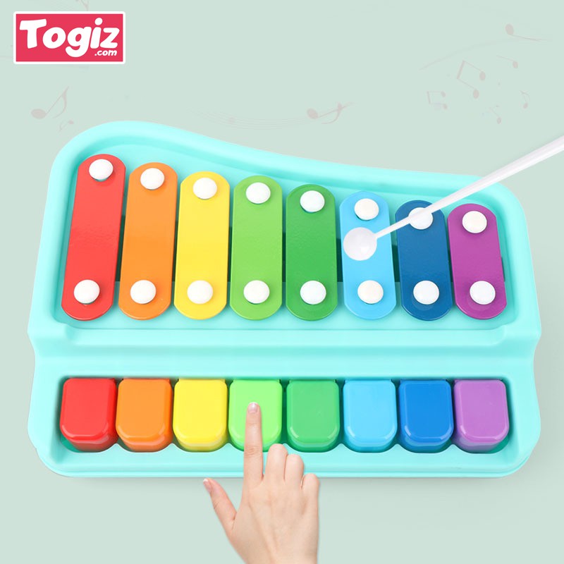 Đồ chơi đàn piano và bộ gõ xylophone 2 trong 1 cho bé - tặng kèm thẻ nhạc và phụ kiện