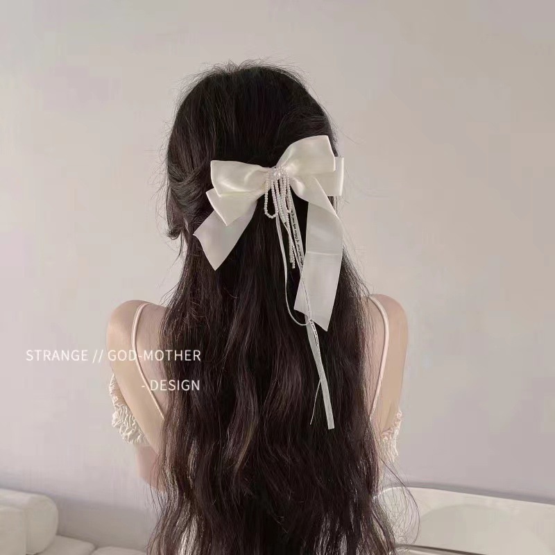 Kẹp Tóc Nơ Ngọc Trai Thời Trang Mới