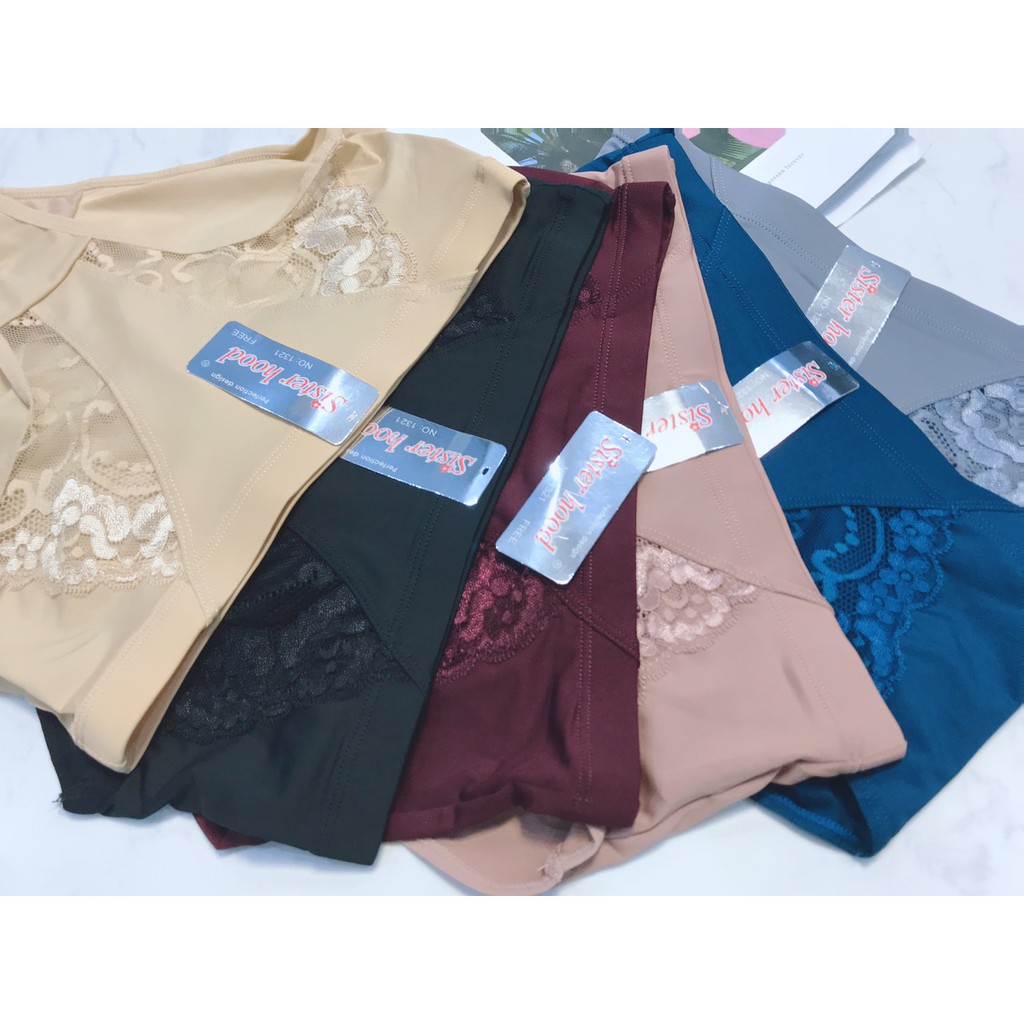 Quần lót nữ lưng cao ôm bụng thun lạnh pha ren hãng SISTERHOOD 1321 Thái Lan mặc siêu thích