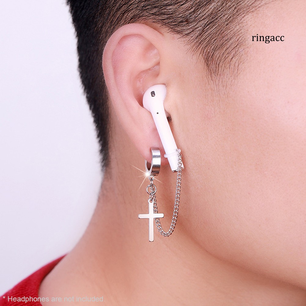 Phụ kiện dây mắt xích bằng thép titanium gắn cho tai nghe nhét tai không dây