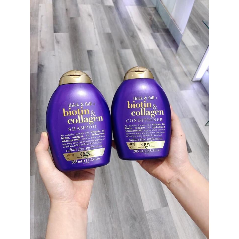 CẶP DẦU GỘI ĐẦU & DẦU XẢ BIOTIN COLLAGEN OGX. (385ML)