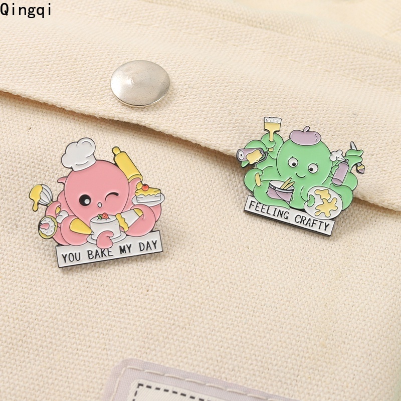 Ghim cài áo Miss Zoe phong cách bạch tuộc hoạt hình dễ thương