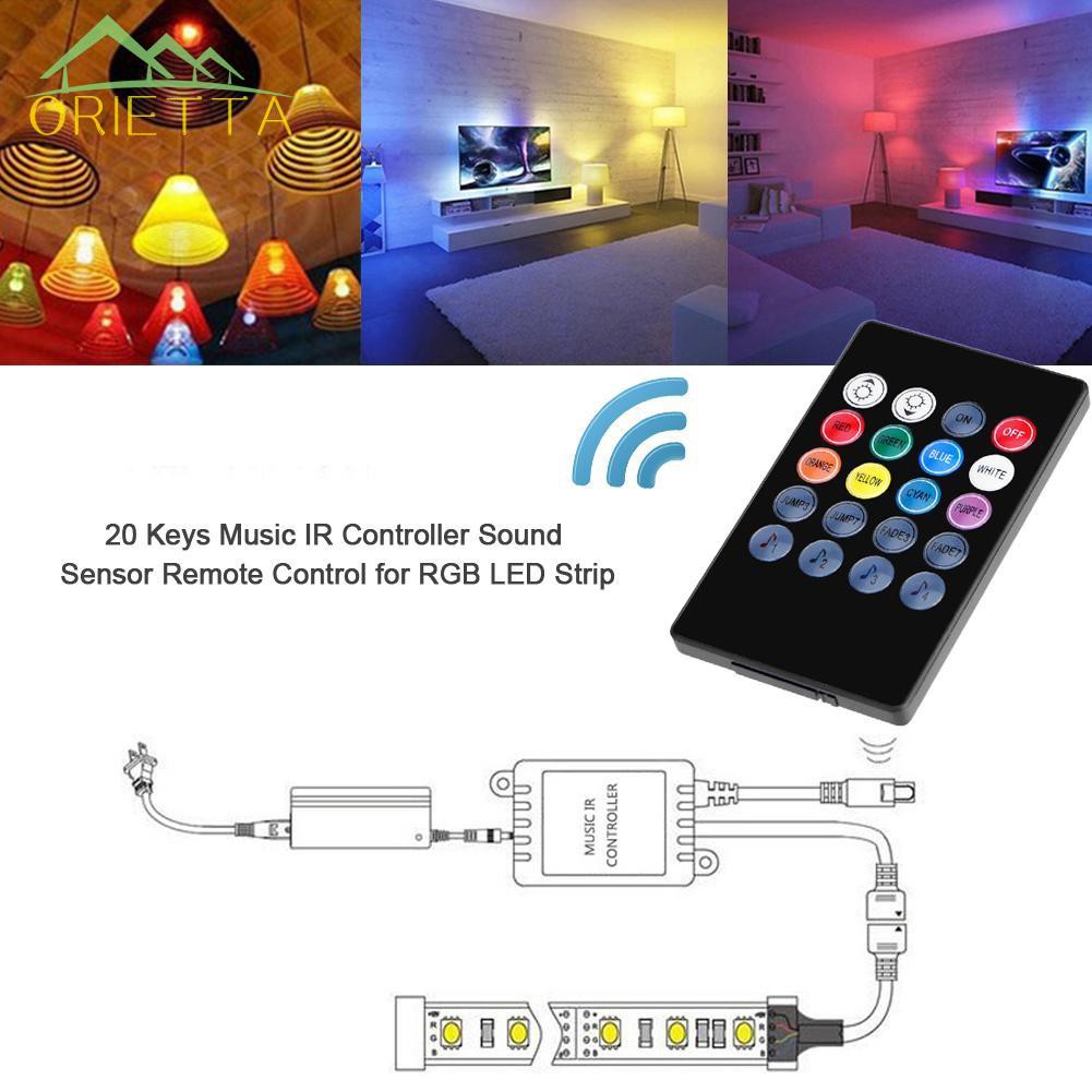 Bộ điều khiển cảm biến âm thanh 20 phím cho dây đèn LED RGB