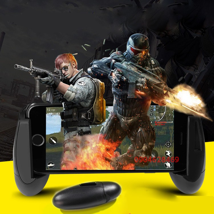 COMBO Tay cầm + Bộ 2 Nút Bấm Chơi Game C9 K01 Hỗ Trợ Chơi Pubg Mobile, Ros Mobile, Ipad - Thế hệ F3 (Nút cơ)