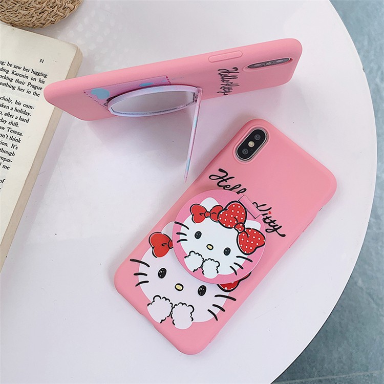 Ốp điện thoại Samsung hình mèo hello kitty thắt nơ màu hồng cho J6 J8 2018 J7 Prime J3 J2 Pro J5 J4 Plus