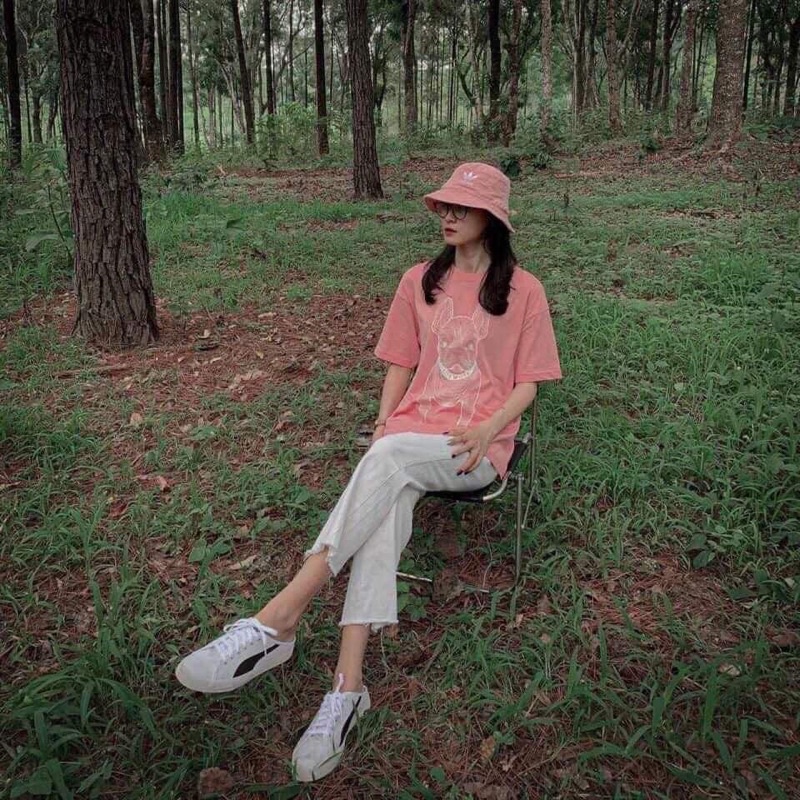 Mũ bucket 3 sọc trefoil logo sẵn 2 màu hàng chuẩn 1:1