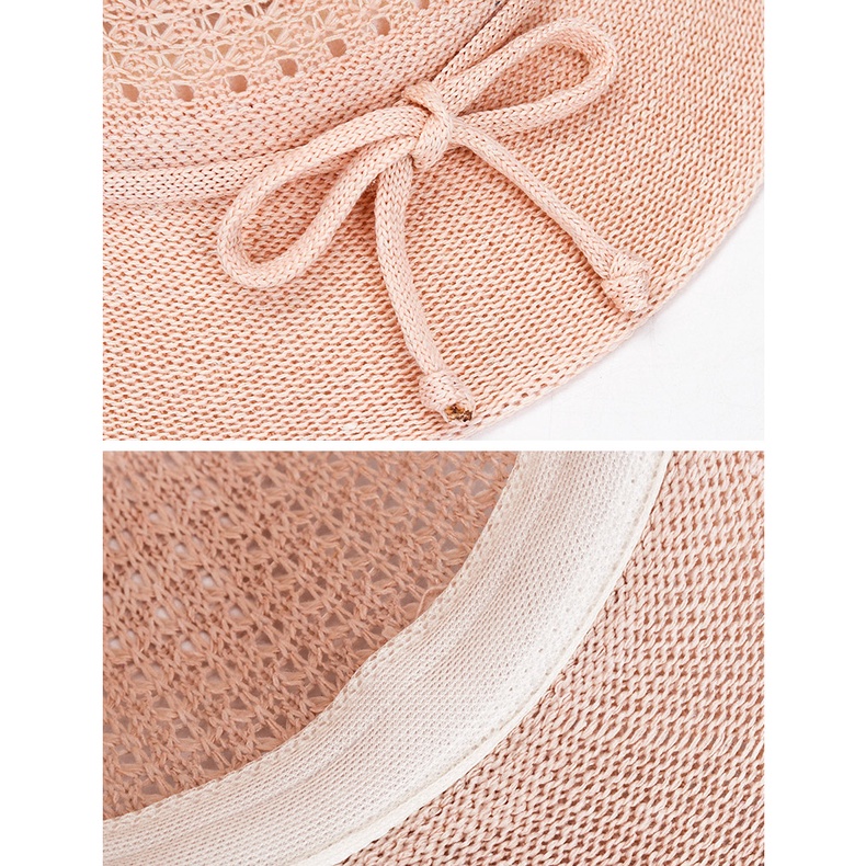 Nón Nữ Chóp Lưới Phối Dây Buộc Thoáng Mát Đi Biển