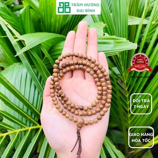 Vòng tay trầm hương 108 hạt cao cấp 6mm, tốc tự nhiên- trầm hương đại bình