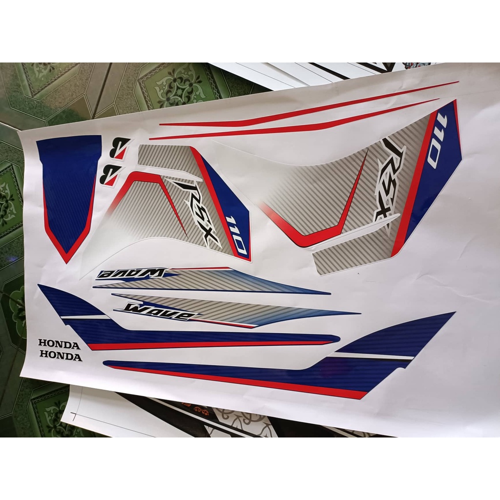 Tem rời wave rsx 2012 xanh trắng