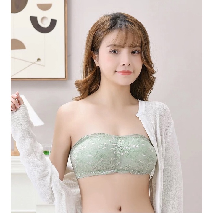 [Xả - dọn kho] Áo lót ngực không dây áo Bra ren vân hoa siêu đẩy ngực chống tụt khóa cài sau Pasana0067