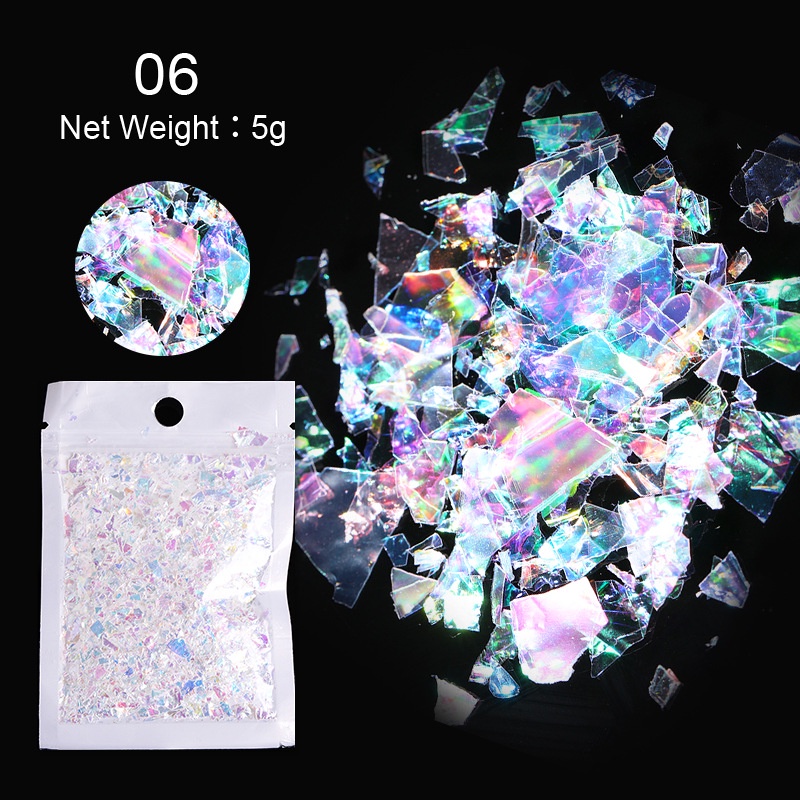 [Hàng mới về] Gói nhãn dán kim sa kính màu kẹo trang trí móng tay nghệ thuật