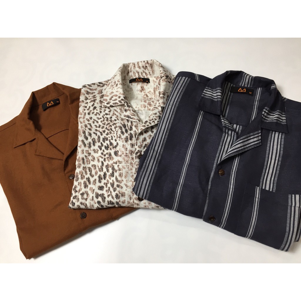 Sơ mi cộc tay nam cổ cuba, cuban shirt 3 phối máu trẻ trung, chất liệu linen