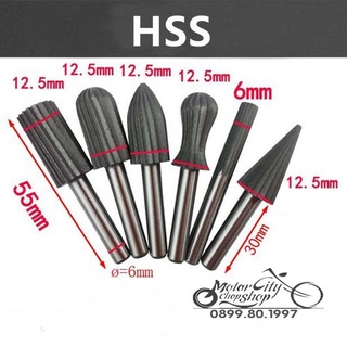 Bộ 6 đầu mài gỗ thép Carbon dùng Diy