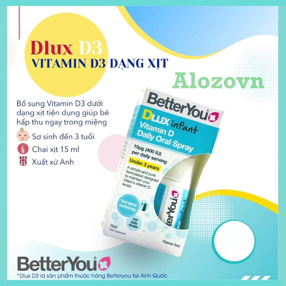 Dlux D3 - Vitamin D3 Dạng Xịt Của Anh Cho Bé 0 - 3 Tuổi