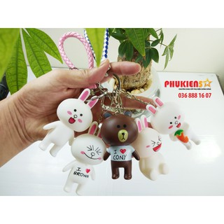 Móc Khóa Thỏ Trắng - Gấu Nâu Vô cùng dễ thương