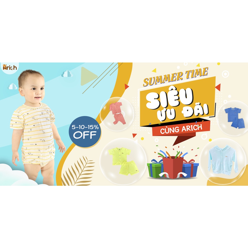 Body chip vải sợi tre 0-12M Arich