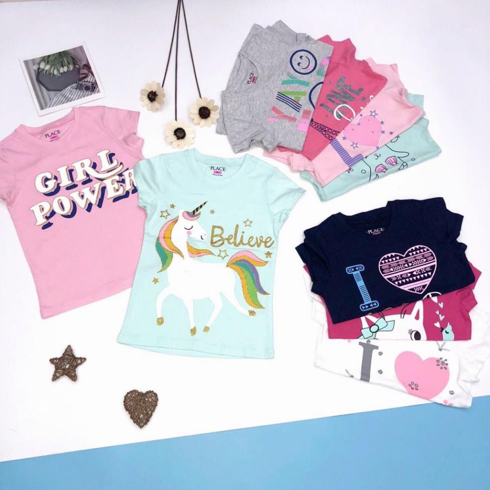 Áo thun cho bé gái, áo phông bé gái chất cotton mềm mát, size 4 - 14 tuổi - BONGKIDS