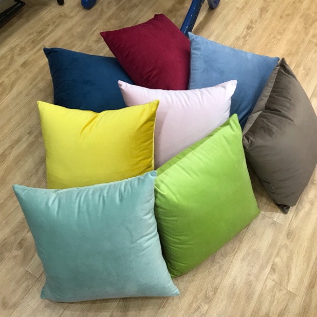 Gối tựa lưng sofa màu trơn vải nhung cao cấp 11 màu có sẵn