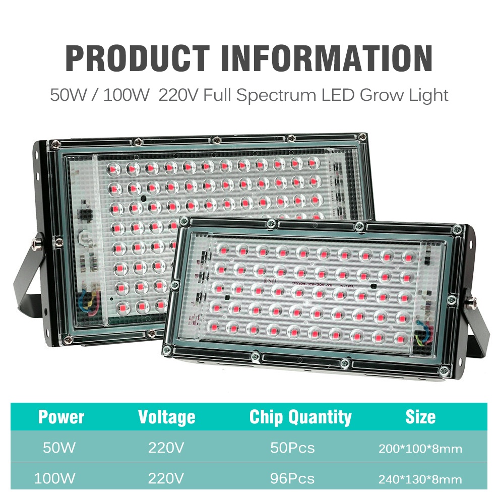 Đèn LED Phyto Kích Thích Tăng Trưởng Cây Cảnh Và Hoa 50W 100W 200W AC 220V