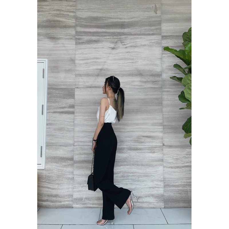 Quần Culottes Ống Rộng Cạp Cao 2 Cúc Chéo Cách Điệu  | BigBuy360 - bigbuy360.vn