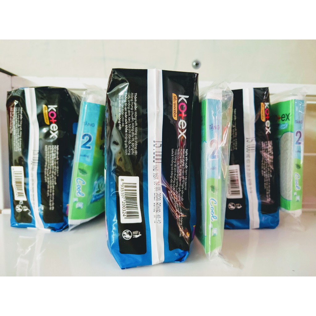 Combo 3 bịch băng vệ sinh Kotex siêu ban đêm có cánh 28cm