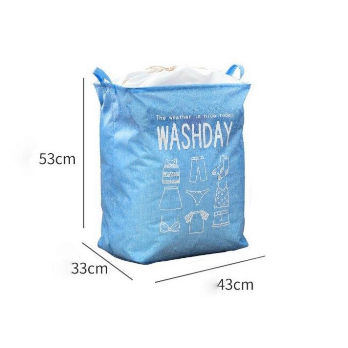 Túi đựng chăn màn, quần áo - Size lớn 100 Lít vải bố khung sắt có dây rút Washday.ĐT.Lv